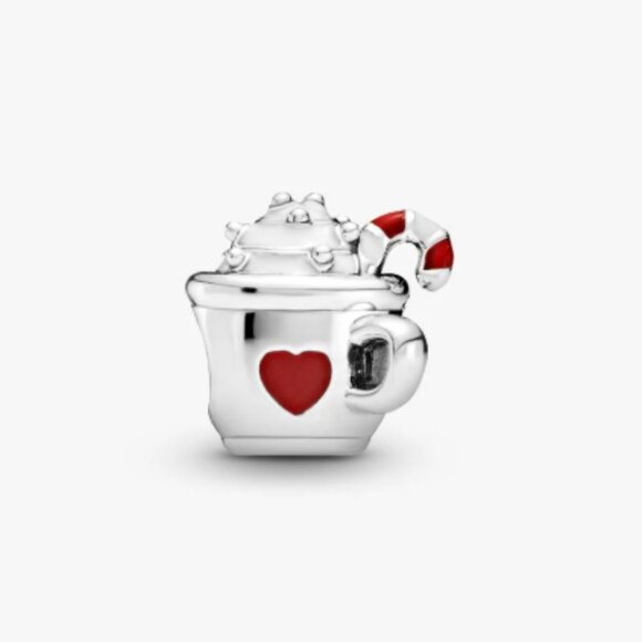 Pandora Cocoa and Candy Cane Charm - Picture 1 of 9